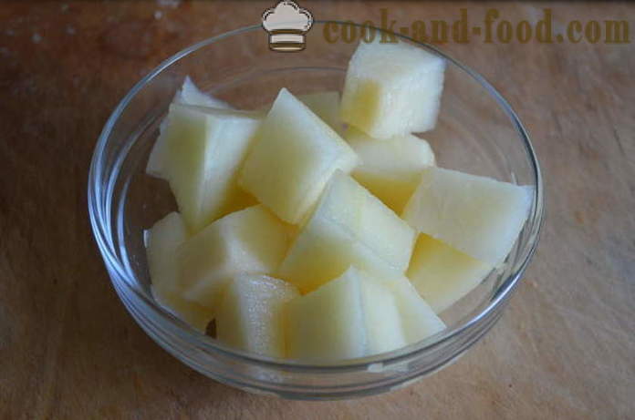 IJs sorbet meloen, perzik en banaan - hoe je een sorbet te maken thuis, stap voor stap recept foto's