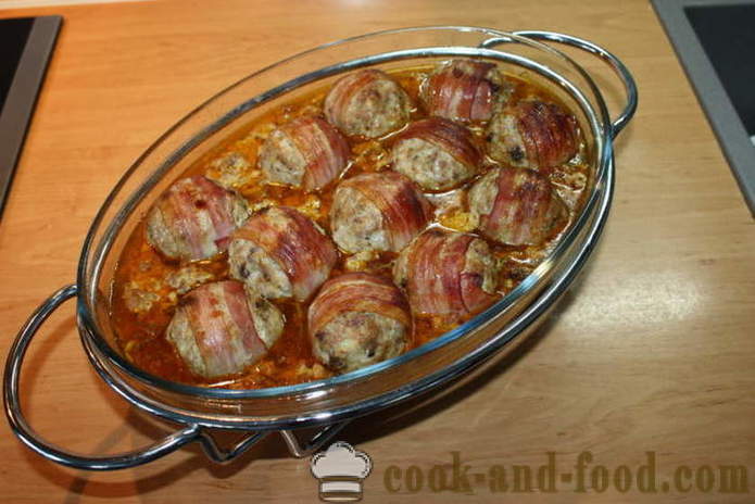 Heerlijke gehaktballen in de oven met een saus van groenten - hoe gehaktballen koken in een saus van groenten, een stap voor stap recept foto's