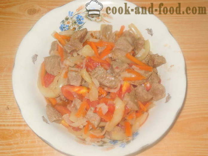 Bulgur tarwe pap met vlees en groenten - hoe bulgur in multivarka, stap voor stap recept foto's te koken
