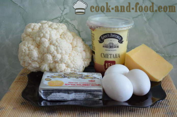 Omelet met bloemkool in de oven - hoe lekker bloemkool bakken in de oven, met een stap voor stap recept foto's