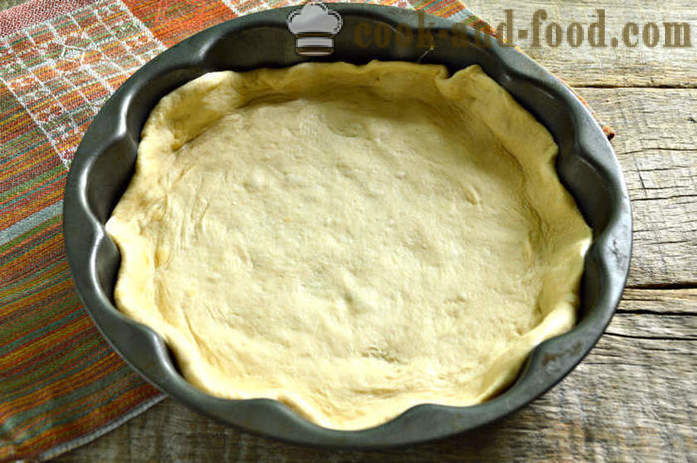 Heerlijke taart bedekt met champignons en kool - hoe je een taart met kool en champignons in de oven te bakken, met een stap voor stap recept foto's