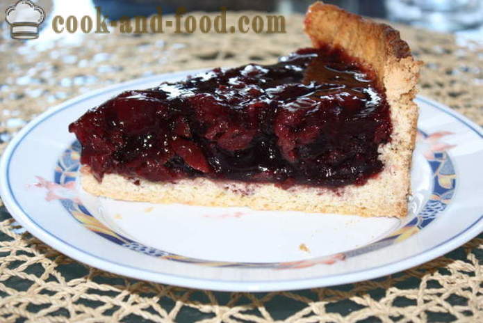 Sand Cherry Pie - hoe je een taart te bakken met een kers in de oven, met een stap voor stap recept foto's