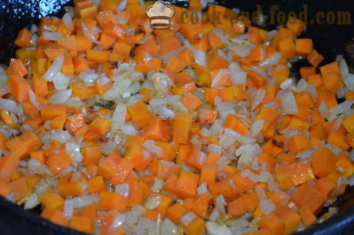 Plantaardige hutspot met aardappels en courgettes - hoe groente stoofpot met aardappelen, courgette, aubergine en bloemkool, een stap voor stap recept foto's te koken