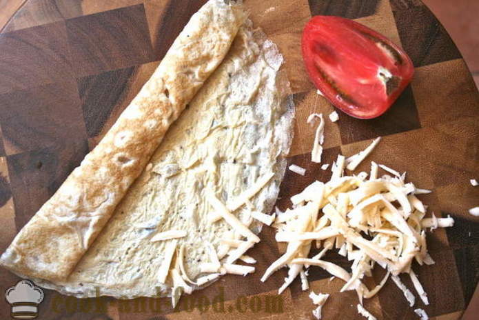 Omletnye pannenkoeken - hoe je een Japanse omelet, een stapsgewijze recept foto's maken