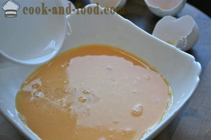 Omletnye pannenkoeken - hoe je een Japanse omelet, een stapsgewijze recept foto's maken