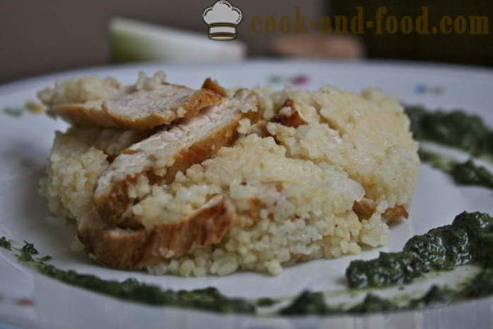 Delicious couscous met kip recept - hoe couscous koken in een pan, met een stap voor stap recept foto's