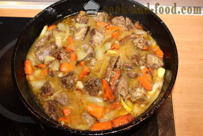 Lam stoofpot met uien, wortelen en knoflook - hoe je een heerlijke stoofpot van lamsvlees, een stap voor stap recept foto's te koken