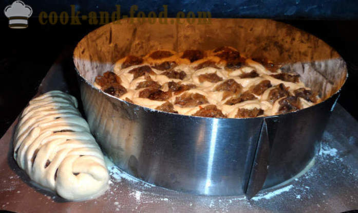 Cake van de gist Honeycomb - hoe je een taart van gistdeeg, een stap voor stap recept foto's te bakken