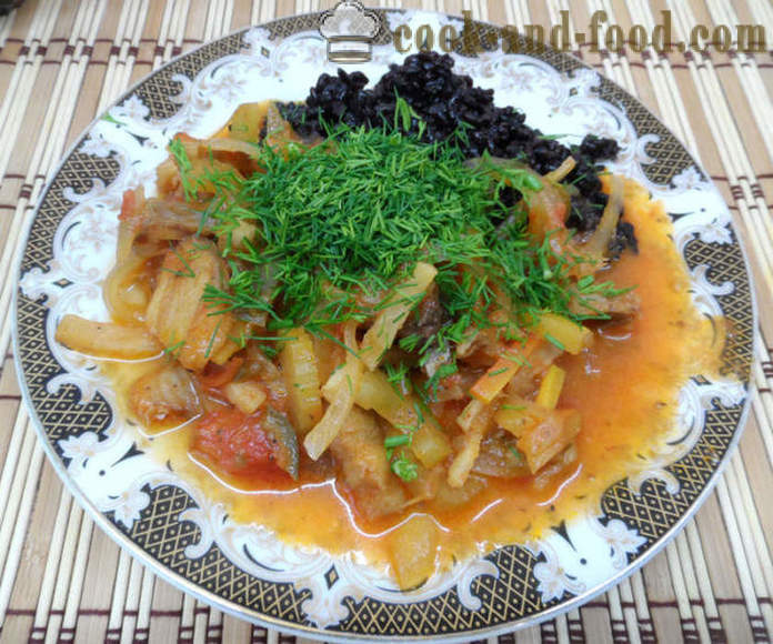 Vis stoofpot met groenten en rijst bijgerecht - als een vis stoofpot met groenten in multivarka, stap voor stap recept foto's