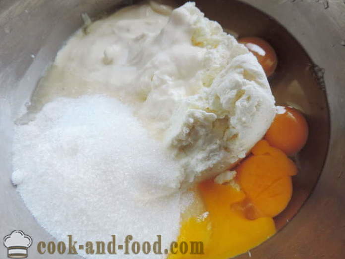 Heerlijke en eenvoudige wrongel pudding met kersen - hoe kwark braadpan te maken in de oven, met een stap voor stap recept foto's