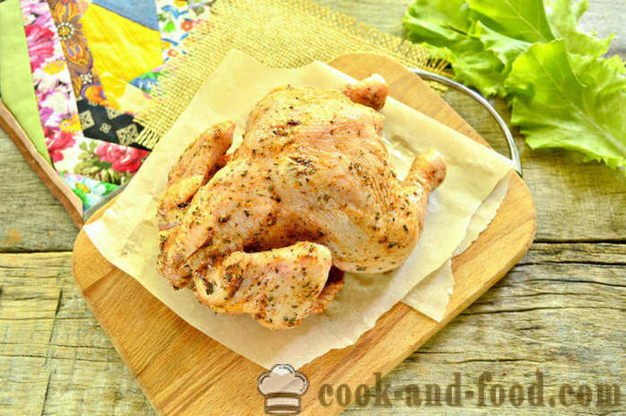 Kip gebakken in de mouw Volledig - Hoe om kip te bakken in de oven, met een stap voor stap recept foto's