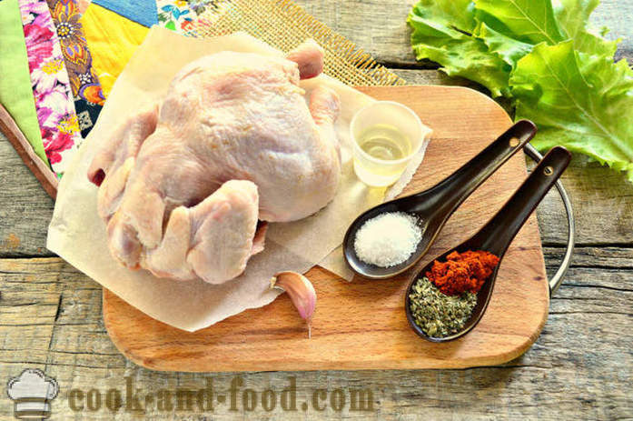 Kip gebakken in de mouw Volledig - Hoe om kip te bakken in de oven, met een stap voor stap recept foto's