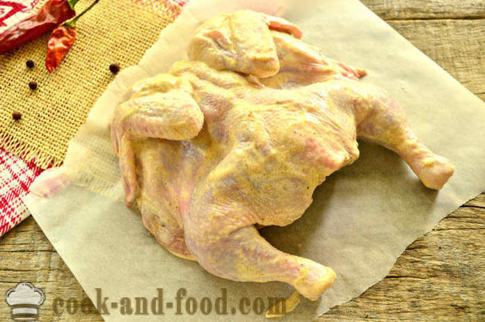 Hele kip gebakken in folie in de oven - hoe je een kip in de oven in folie, met een stap voor stap recept foto's