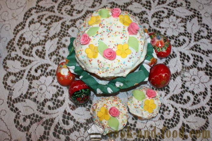 Sweet voor Pasen taart met gelatine van eiwitten, om niet af te brokkelen - hoe je een taart maken voor een sweet home, stap voor stap recept foto's