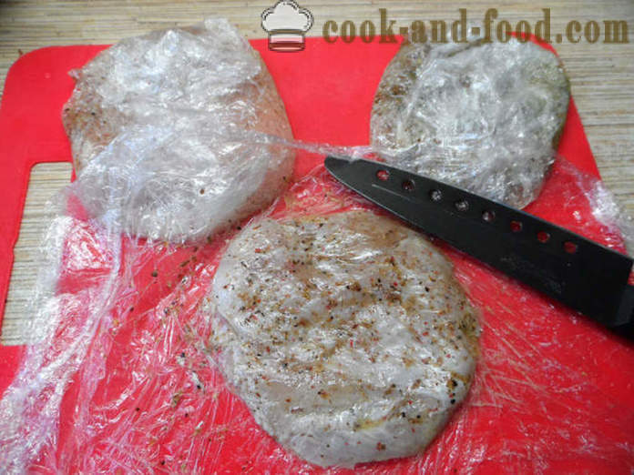 Karbonades kip met kaas in de oven - hoe karbonades koken kip is lekker, met een stap voor stap recept foto's
