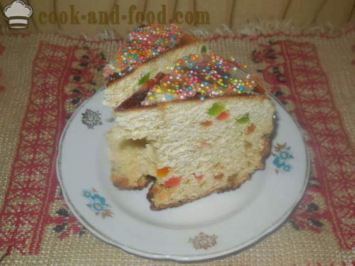 Eenvoudige cake multivarka Pasen met room en gesmolten melk - hoe je een taart in multivarka bakken, stap voor stap taart eenvoudig recept en foto