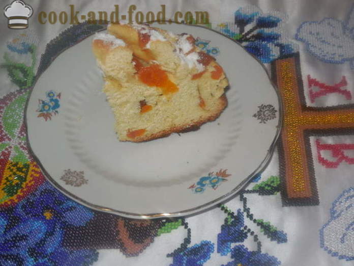 Pasen cake met sinaasappelsap of cake-kraffin deeg biscuit, hoe om te koken, een stap voor stap recept foto's