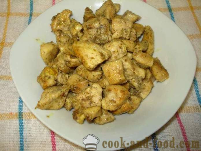 Heerlijke kip vulling - hoe je een kip vulling, stap voor stap recept foto's te koken