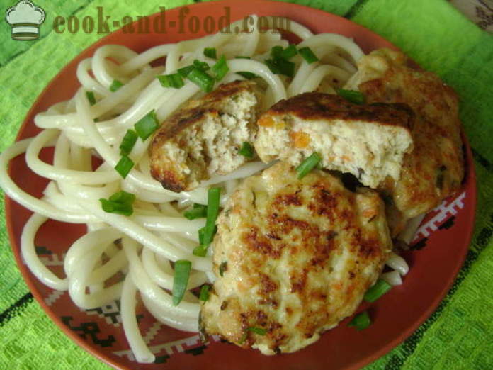 Sappige kip karbonade met wortel, ui - hoe sappig kip schnitzels te maken in de pan, een stap voor stap recept foto's
