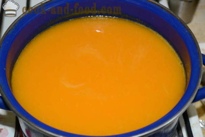 Crème van pompoen, wortel en selderij zonder crème - hoe je een heerlijke pompoensoep, een stap voor stap recept foto's te koken