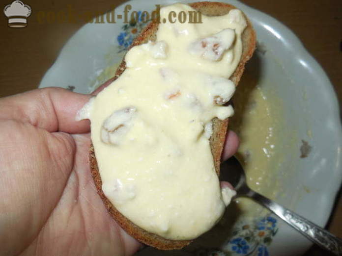 Lazy cheesecake van het brood met kaas, gedroogde abrikozen en kiwi's - als een luie bak cheesecake met cottage cheese, een stap voor stap recept foto's