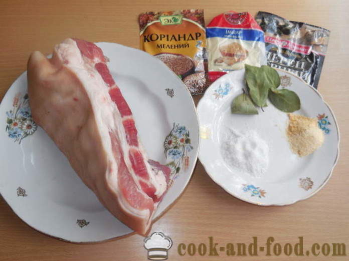 Gekookt varkensvlees podcherevka handen uit de mouw - hoe je een heerlijke brood van varkensvlees buikvlies, een stap voor stap recept foto's te koken