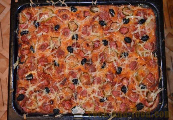 Outdoor pizza pie - hoe je een pizza-pie, een stap voor stap recept foto's te koken