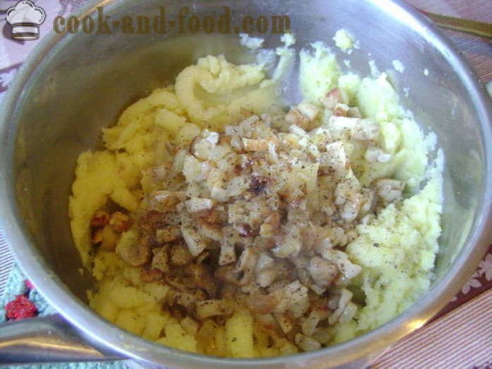 Meatless dumplings met aardappelen en champignons - hoe dumplings met aardappelen en champignons, een stap voor stap recept foto's te koken