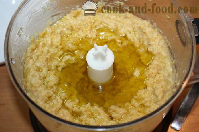 Zelfgemaakte hummus van kikkererwten - hoe te hummus thuis, stap voor stap recept foto's maken