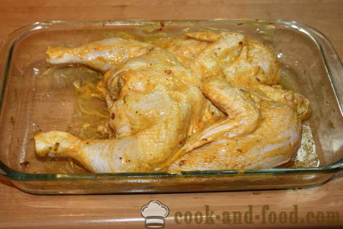 Gebakken kip in de oven - als een heerlijke gebakken kip in de oven, met een stap voor stap recept foto's