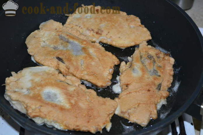 Lekkere vis gebakken in beslag - hoe de vis in beslag koken in de pan, een stap voor stap recept foto's