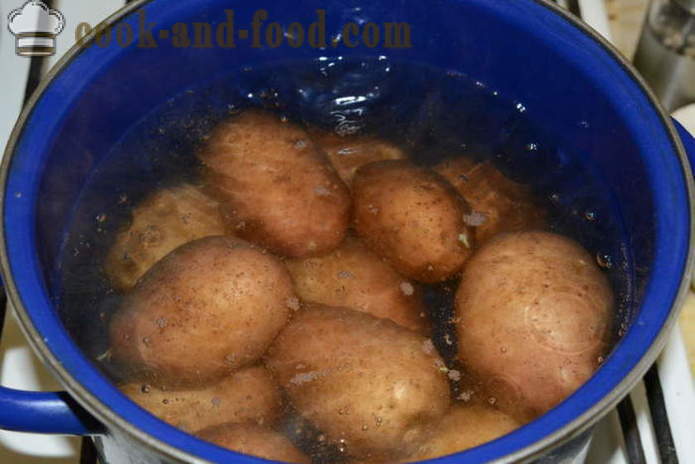 Gekookte aardappelen in de schil voor een salade - hoe aardappelen in de schil koken in een pan, met een stap voor stap recept foto's