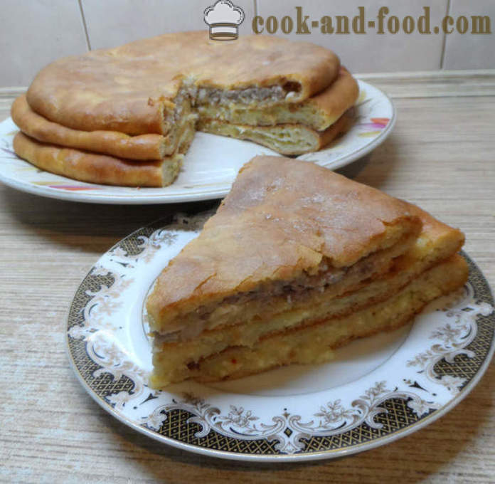 Heerlijke Ossetische taarten met verschillende vullingen - hoe Ossetische taarten koken thuis, stap voor stap recept foto's