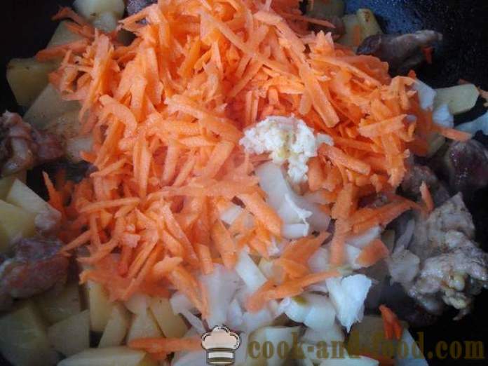 Plantaardige hutspot met vlees en aardappelen en kool - hoe plantaardige hutspot met vlees en groenten te koken, met een stap voor stap recept foto's