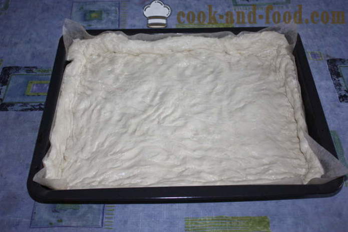 Italiaanse focaccia brood met gember vulling in zout - hoe Italiaanse focaccia brood thuis, stap voor stap recept foto's te koken