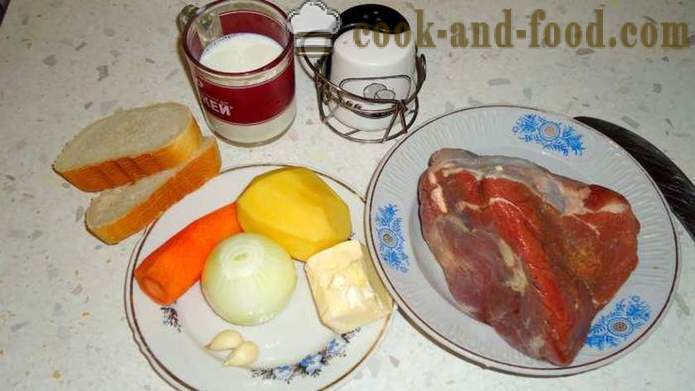 Dietary schnitzels kalfsvlees met wortelen en uien - hoe om te koken van een heerlijke schnitzels, een stap voor stap recept foto's
