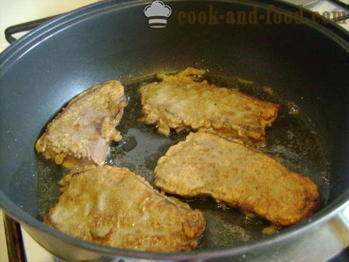 Soft rundvleeslever gebakken - hoe gebakken rundvlees lever koken is zacht, met een stap voor stap recept foto's