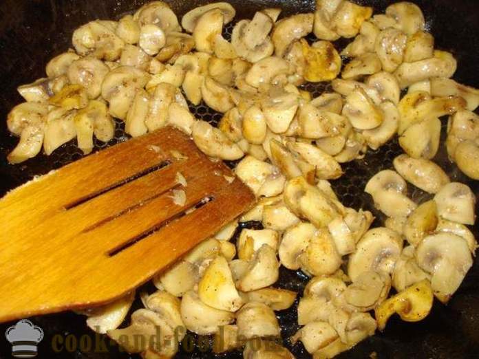 Verse champignons gebakken in een pan - hoe gebakken champignons, een stap voor stap recept foto's te koken
