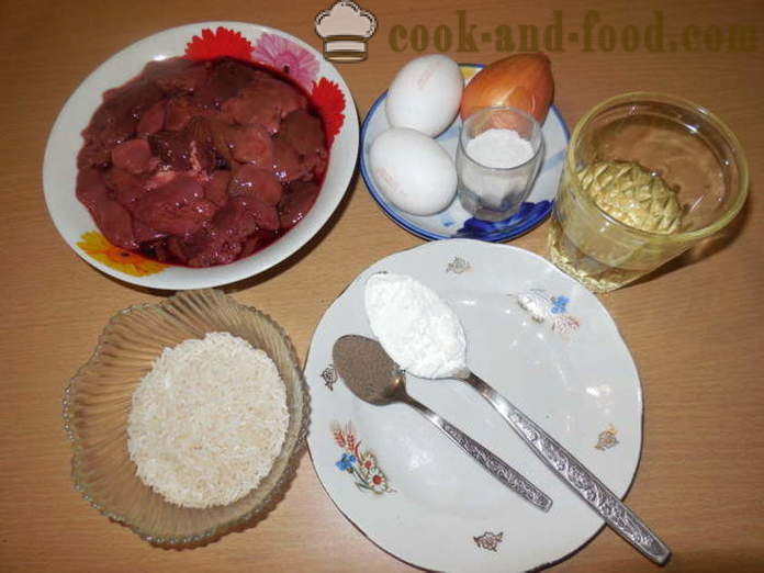 Lever hakt kippenlever met rijst en zetmeel - hoe je een heerlijke lever pasteitjes te koken, een stap voor stap recept foto's