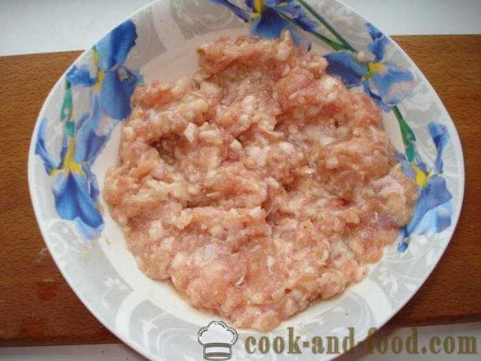 Smakelijk vlees vulling voor taarten, chebureks, bladerdeeg - hoe je een vlees te vullen sappig poshagovіy recept met een foto