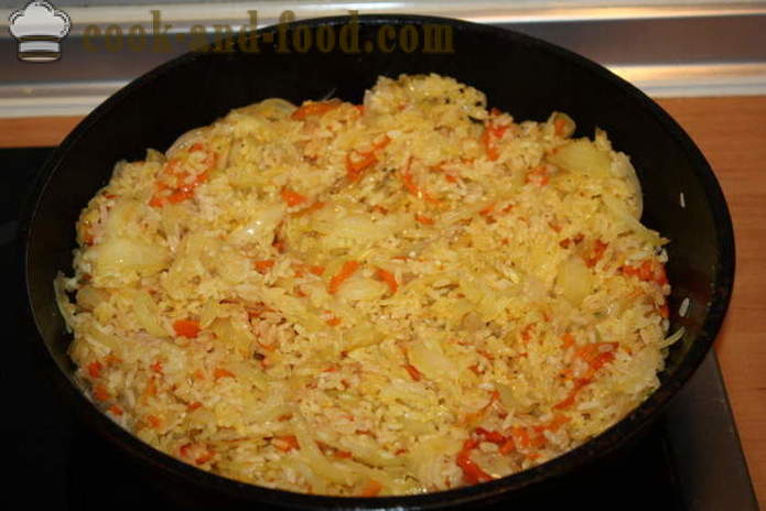 Heerlijk bijgerecht van rijst met wortelen, ui en knoflook - hoe je een heerlijke bijgerecht van rijst, een stap voor stap recept foto's te koken