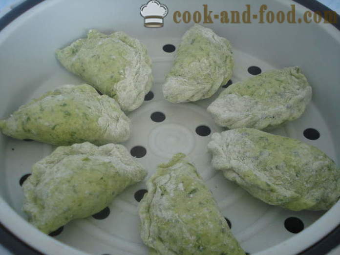 Lush dumplings gestoomd, yoghurt en aardappelen - hoe dumplings met aardappelen gestoomd te koken, met een stap voor stap recept foto's
