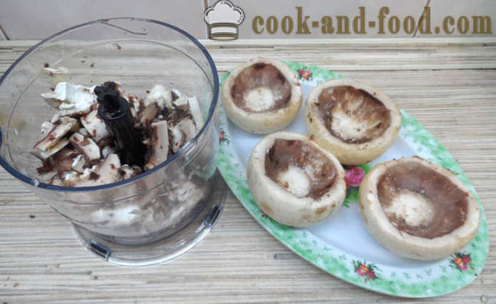 Champignons gevuld met ham en kaas - hoe gevulde champignons te bereiden in de oven, met een stap voor stap recept foto's