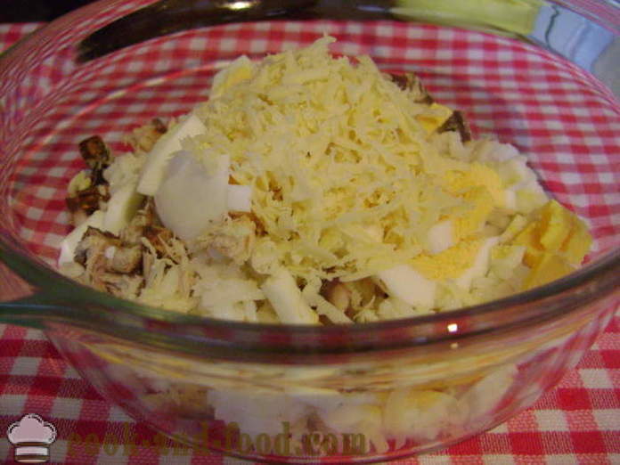Eenvoudige vis salade met rijst en ei - hoe vissalade koken met rijst, een stap voor stap recept foto's