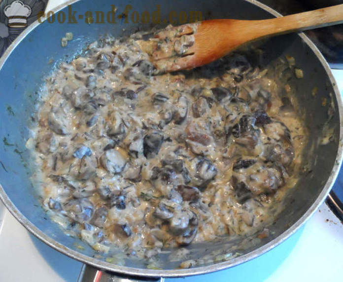 Gebakken aardappelen gevuld met champignons en kaas - hoe aardappelen gevuld met champignons, een stap voor stap recept foto's te koken