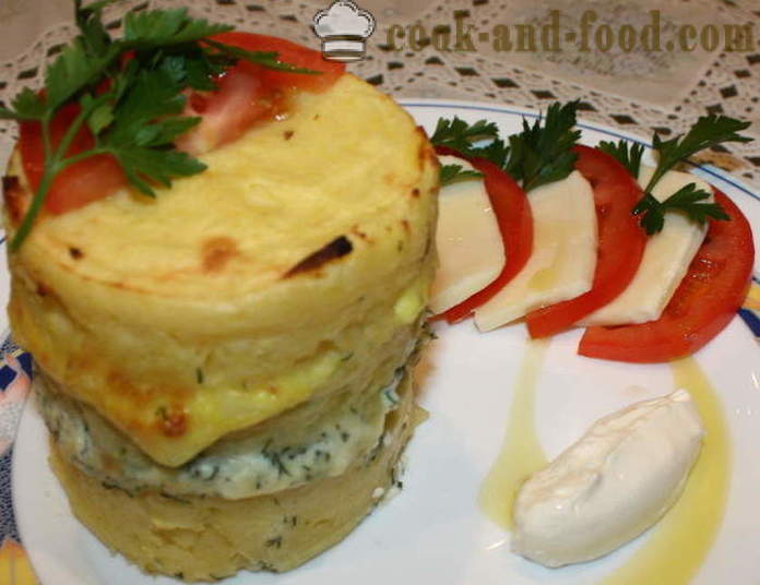 Layer gebakken aardappelen met kaas in de oven - net als gebakken aardappelen met kaas in de oven, met een stap voor stap recept foto's