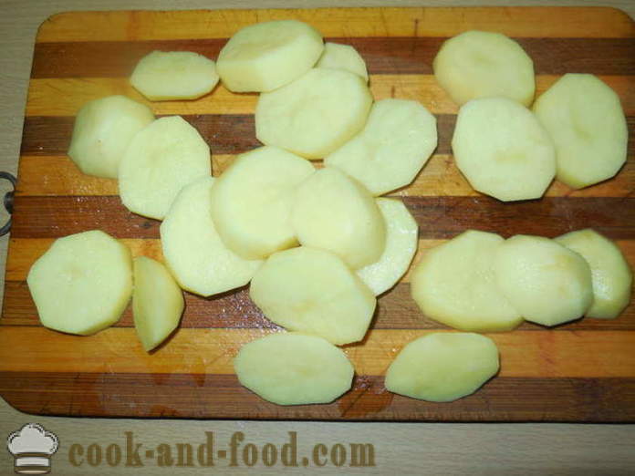 Aardappelen met gehakt gebakken in de oven op spiesjes - hoe om aardappelen te bakken met gehakt in de oven, met een stap voor stap recept foto's