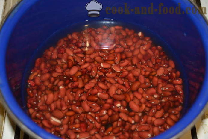 Lobio van rode bonen met wortelen en lukom- hoe lobio van rode bonen, een stap voor stap recept foto's te koken