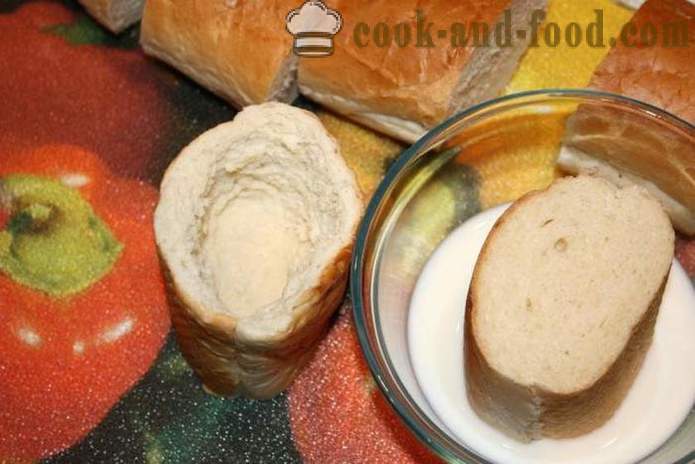 Recept baguette gevuld in de oven - hoe de pudding vis in de oven te koken in een stokbrood, een stap voor stap recept foto's