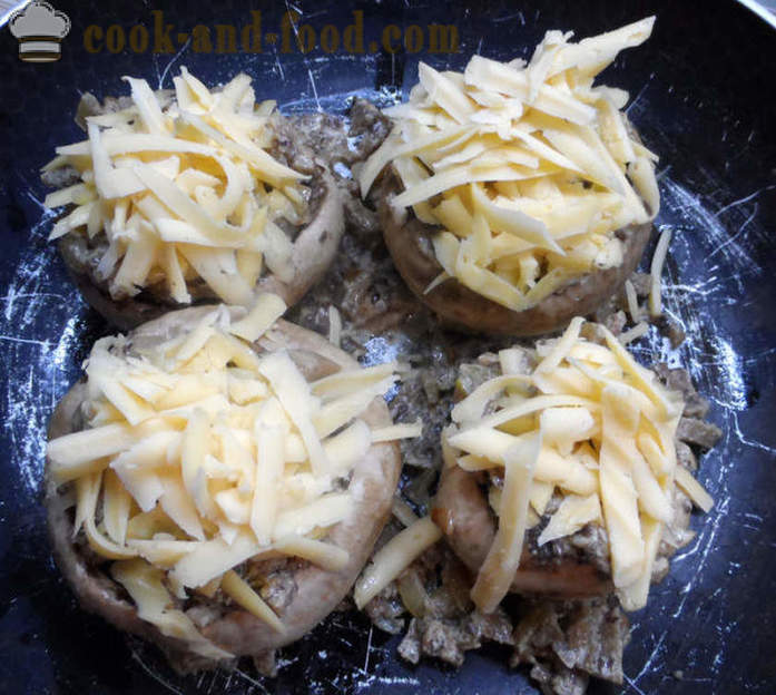 Gebakken gevulde champignons - hoe gevulde champignons bereiden in de oven, met een stap voor stap recept foto's